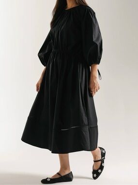 ETHNC Women’s Jet Black Midi Dress (Size: XS)